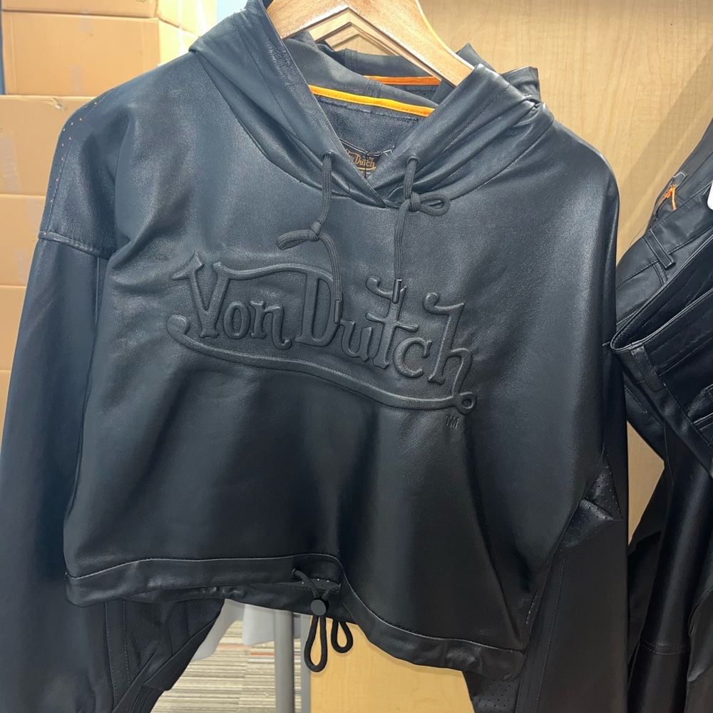 Von Dutch leather hoodie